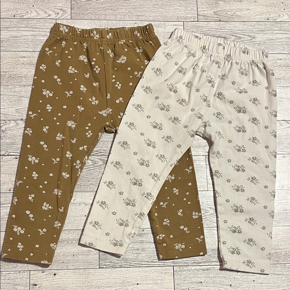 Jamie Kay Madeline Floral and Goldie Bouquet Egret Leggings Size 3-6 Months